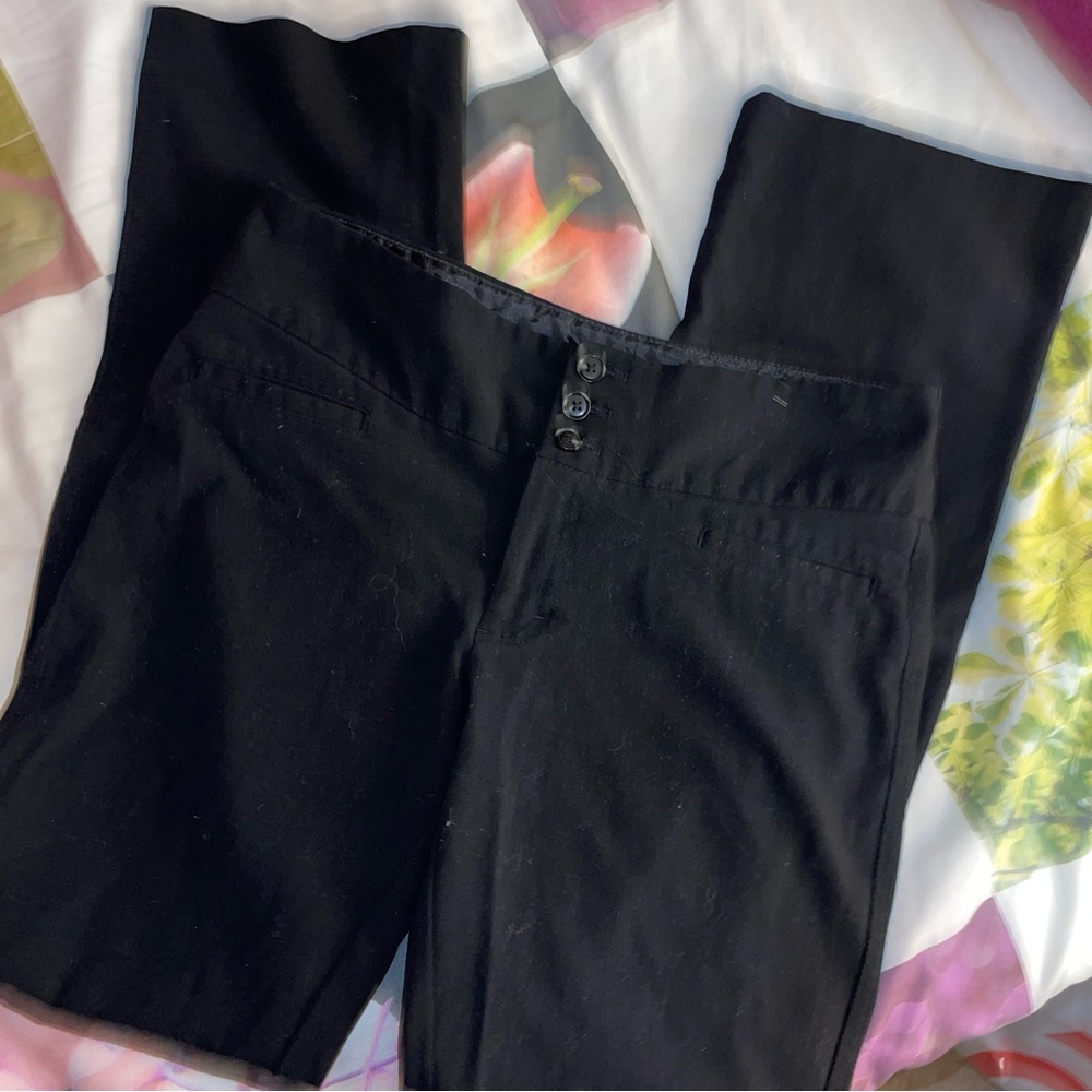 Black Button-Front Pants